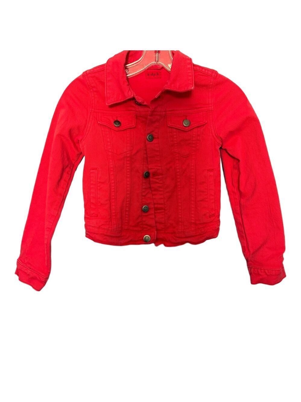Kidpik Red Denim Stretch Twill Jacket sz 10